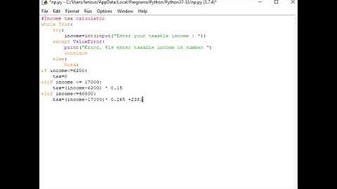 Income tax calculator Python