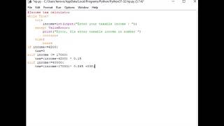 Income tax calculator Python Net Worth