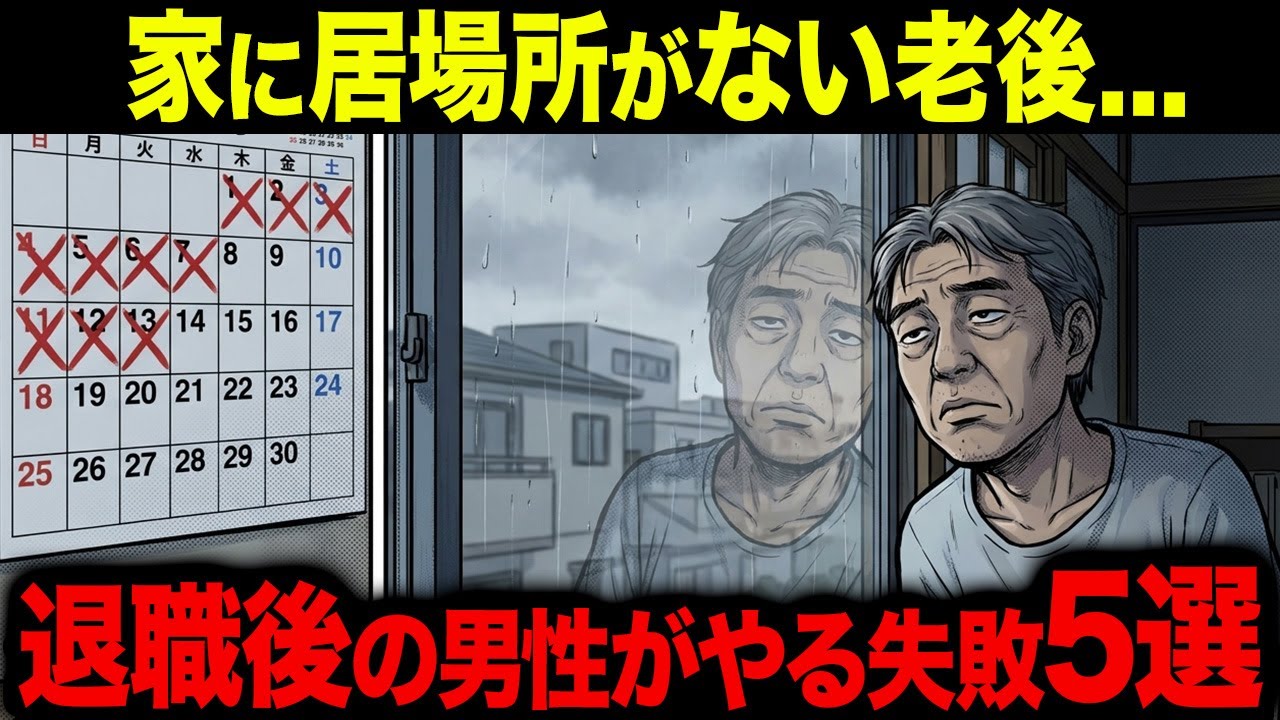 退職後、家に居場所がない男性がやりがちな失敗5選【シニア朗読雑学】