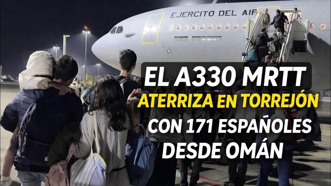 El A330 MRTT del Ala 45 aterriza en Torrejón con 171 españoles procedentes de Omán