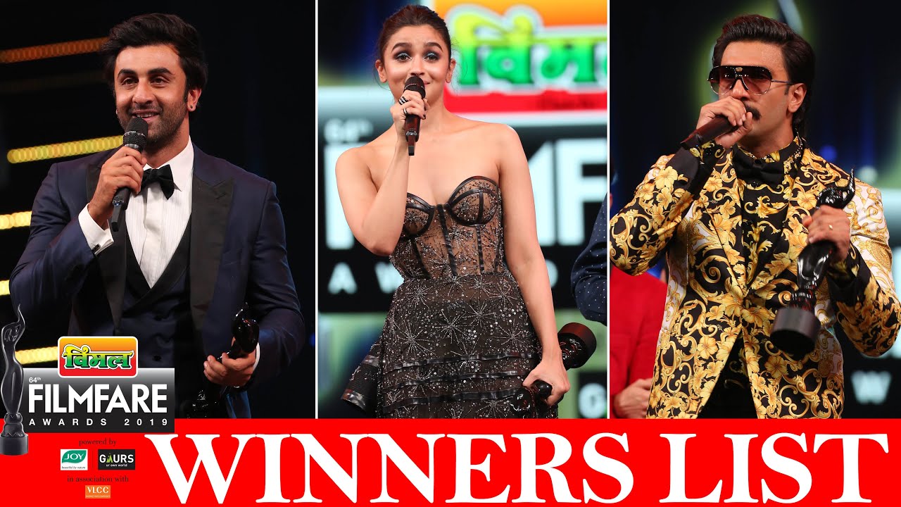 Full Winner List Vimal Elaichi Filmfare Awards 2019| Ranveer Singh | Ranbir  Kapoor Alia Bhatt - YouTube