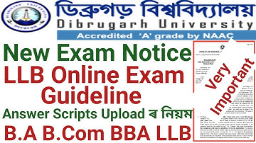 All LLB Online Exam Guideline || Dibrugarh University || Regular And Backlog Exam || All University
