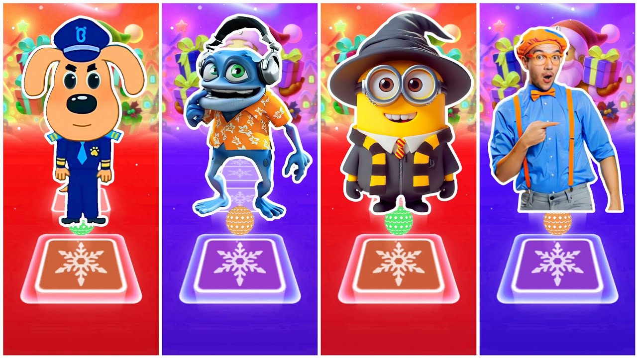 Sheriff Labrador Vs Crazy Frog Vs Minions Vs Oddbods Fuse - Tiles Hop Edm Rush Songs🎶