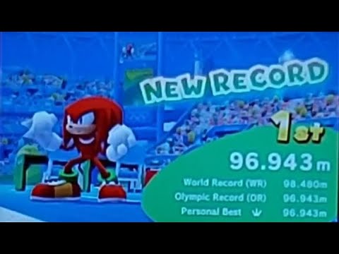 Athletics Track – Javelin Throw (PB) 96.943m (Knuckles) Mario & Sonic at the Rio 2016 Olympics (3DS)