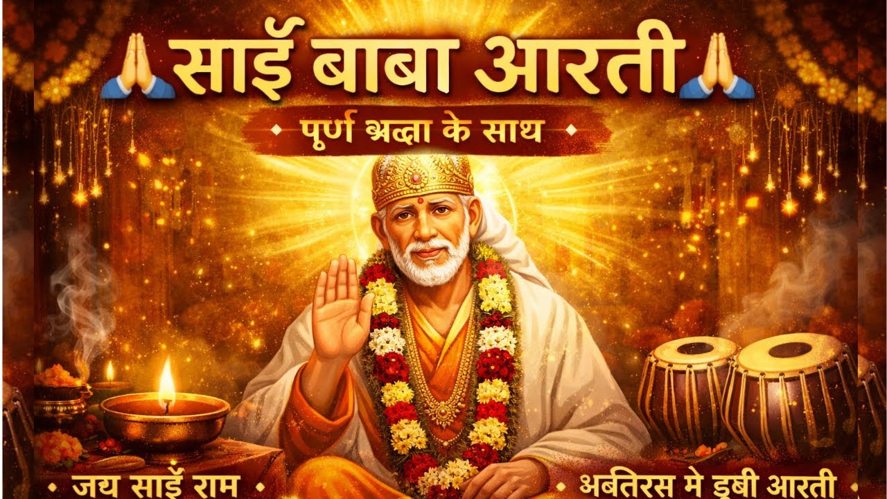🙏 साई बाबा आरती | पूर्ण श्रद्धेने वाचा Sai Baba Bhajan 🙏  | 