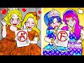 Paper dolls dress up  rapunzel mother and daughter family costumes  barbie story  crafts