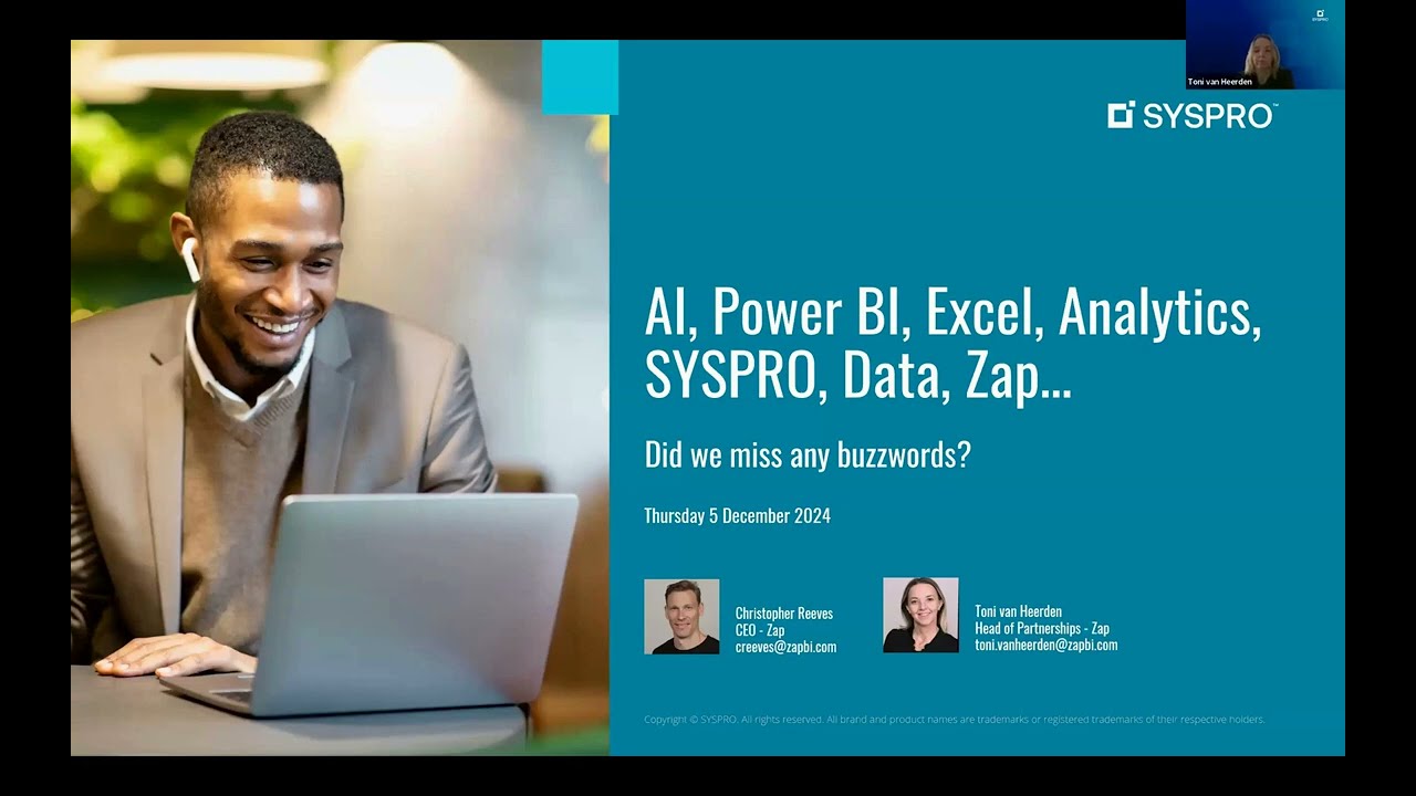 Syspro | AI, Power BI, Excel, Analytics, Syspro, Data, Zap… Did we miss any buzzwords?