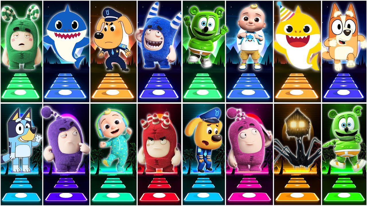 Baby Shark Friends 🆚 Oddbods Friends All Video Megamix. 🆚 Bluey Bingo 🆚 Cocomelon 🎶 Who Will Win?