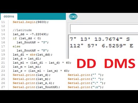 [SOURCE CODE] Arduino GPS Converting from Decimal degrees to Degrees Minutes Seconds - DD to DMS