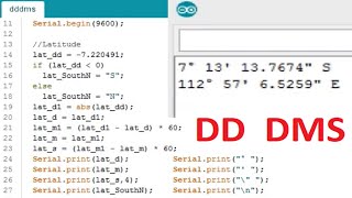 [SOURCE CODE] Arduino GPS Converting from Decimal degrees to Degrees Minutes Seconds - DD to DMS screenshot 5