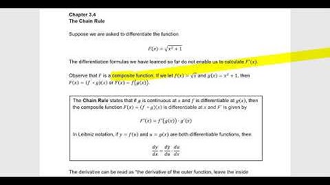 Chapter 3.4 - The Chain Rule