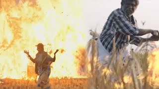 Farmer sets fire due to crop loss | Movie Name: Rowdy Rakshak (2019) screenshot 4