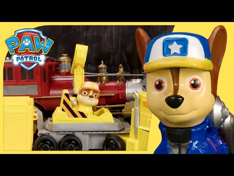 Big Truck Pups Save a Train in a Tunnel | PAW Patrol | Toy Play for Kids