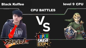 Black Koffee(Donkey Kong) vs Level 9 CPU(Link) - Super Smash Bros Brawl