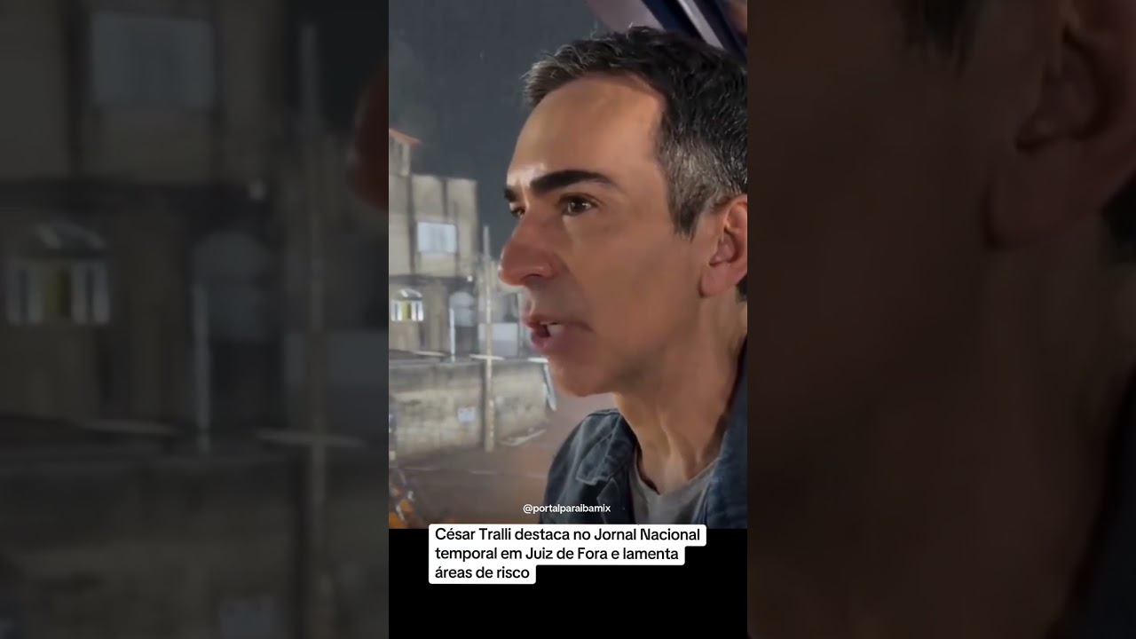 César Tralli destaca no Jornal Nacional temporal em Juiz de Fora e lamenta áreas de risco