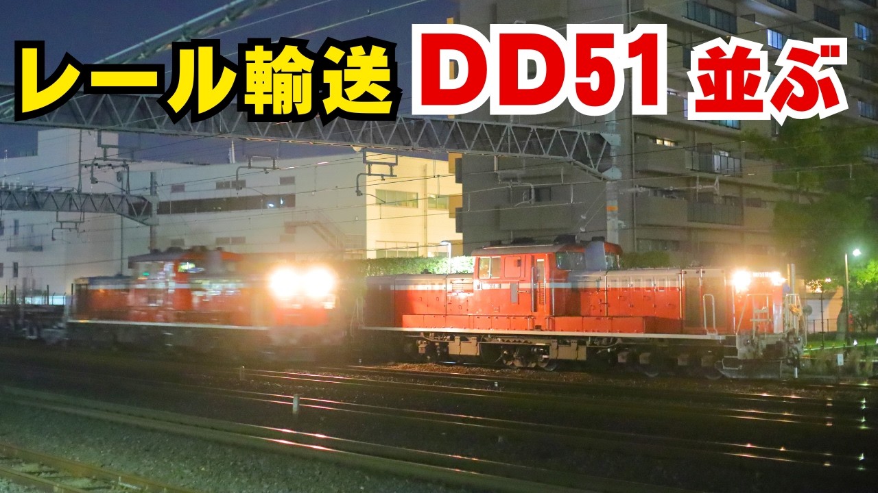 Rail Transport] A rare DD51 locomotive passes each other on the