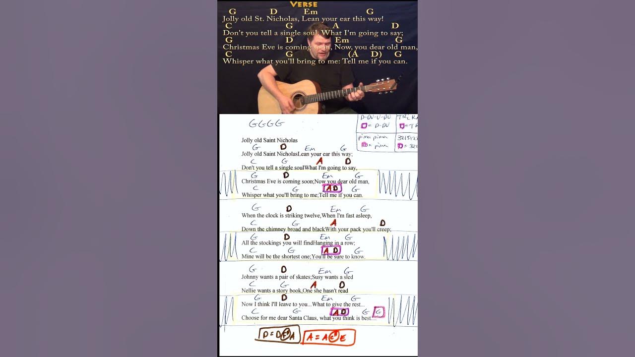 Jolly Old St. Nicholas (Christmas) Guitar Cover Lesson with Chords/Lyrics #shorts  #guitartok