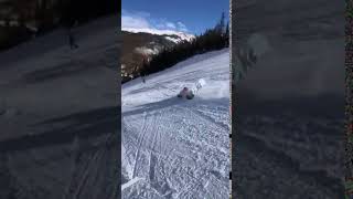 Allfails Snowboarder Black Helmet Tries To 360 Spin Lands On Head