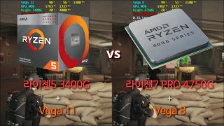 라이젠5 3400G Vs 라이젠7 Pro 4750G 비교 7종 게임 테스트롤, 오버워치, 배그