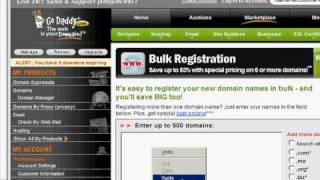 GoDaddy Bulk Domain Name Lookup