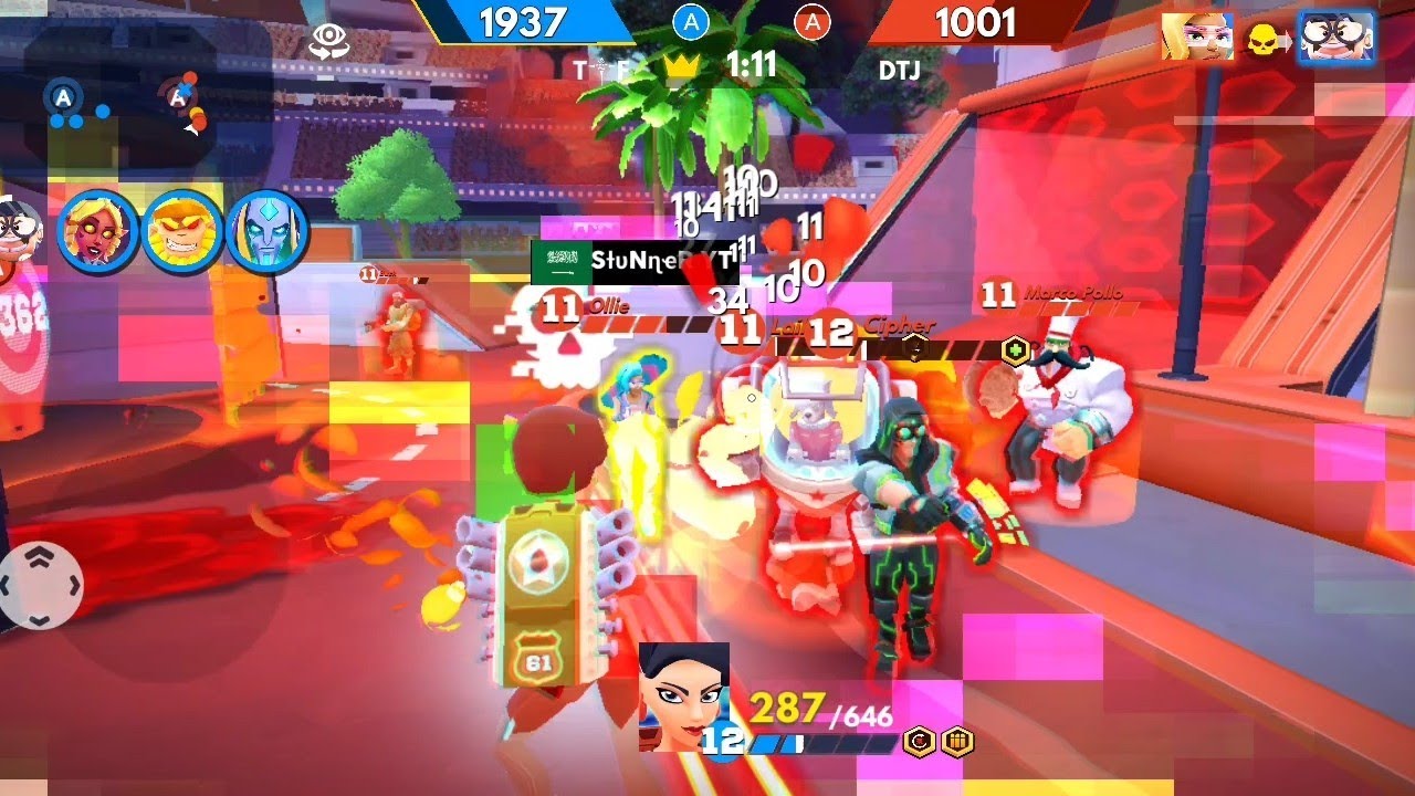 Playing Street Frag Using Cheryl ,Arkon,Takeshi |Frag Pro Shooter New ...