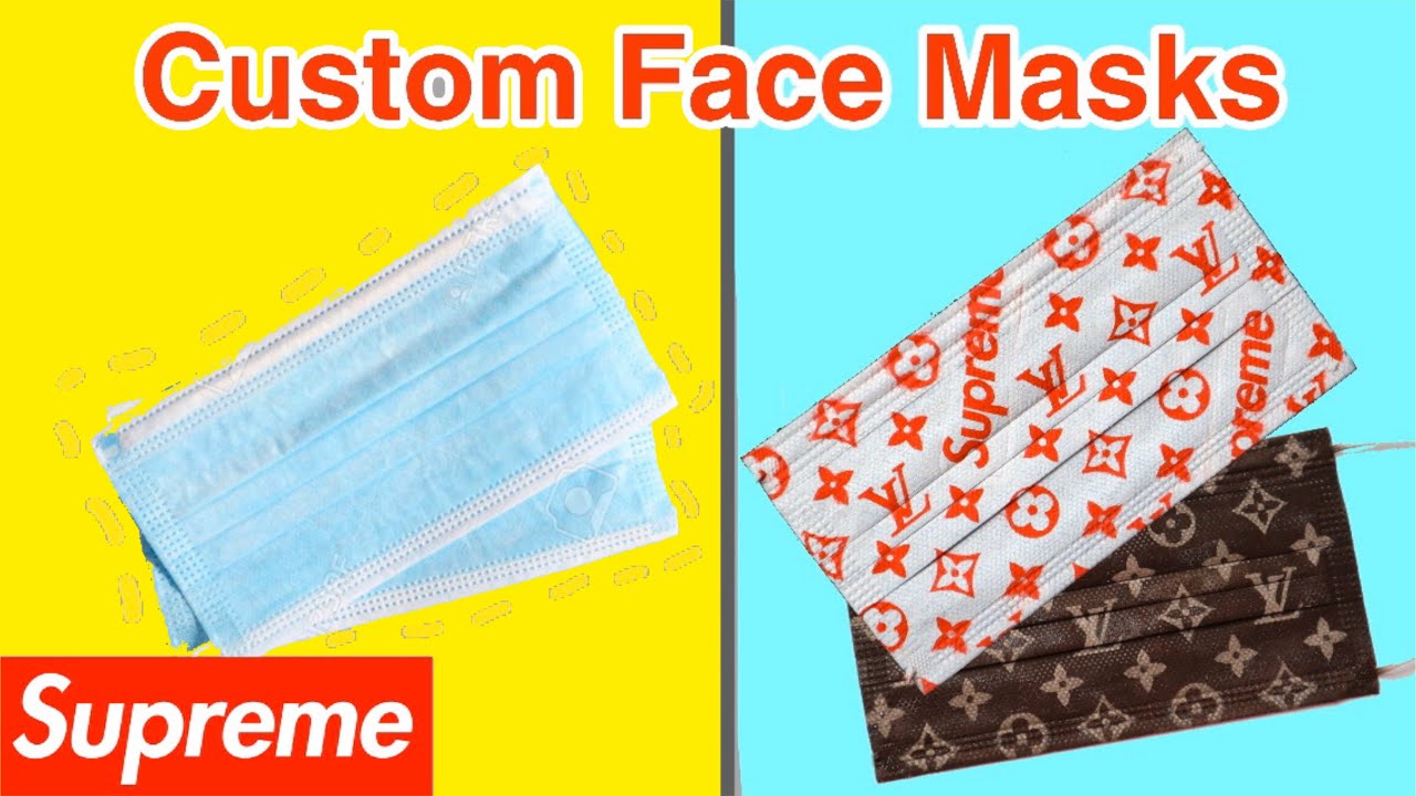 Custom Face Masks / Louis Vuitton x Supreme (winner) HOW TO CUSTOM face mask  (tutorial) no sew 