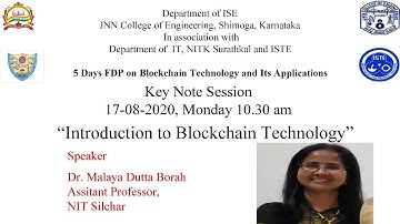 FDP On Blockchain Technology and Applications Inaugural Session