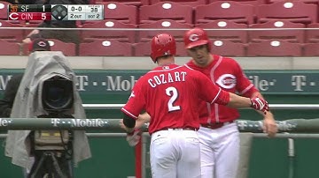 SF@CIN: Cozart crushes a two-run homer to left
