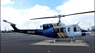 Bell 212 Twin Huey Helicopter Engine Startup & Takeoff N911VR UH1N