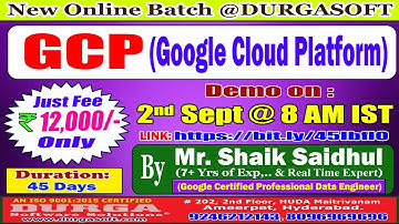 GCP (Google Cloud Platform) Online Training @ DURGASOFT