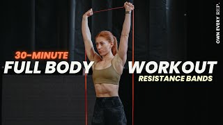 30 Min. Resistance Band Workout + CORE | Strength & Conditioning | Band Attachment Needed