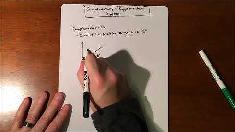 Trig - Complementary and Supplementary Angles