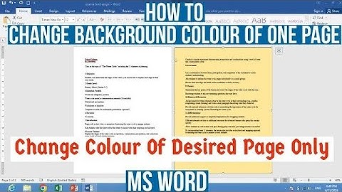 How to change the background color of a single page in Word