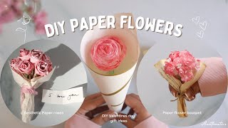 DIY Paper Roses | Aesthetic paper flowers DIY | How to make Paper Roses |  Aasthaetics