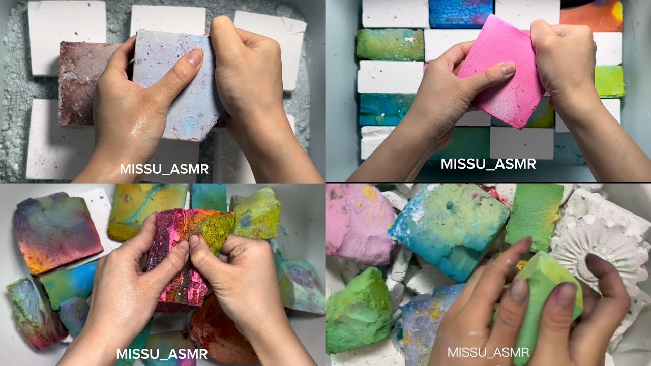 edited of 50+dyed and fresh gym chalk|asmr - YouTube