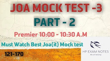 Joa(it) FREE MOCK TEST -3 Part - 2 !! Joa(it) Preparation !!