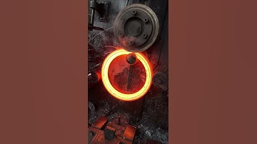 Inside the factory how the roilling machine works making bearings rings #process #forging #machine