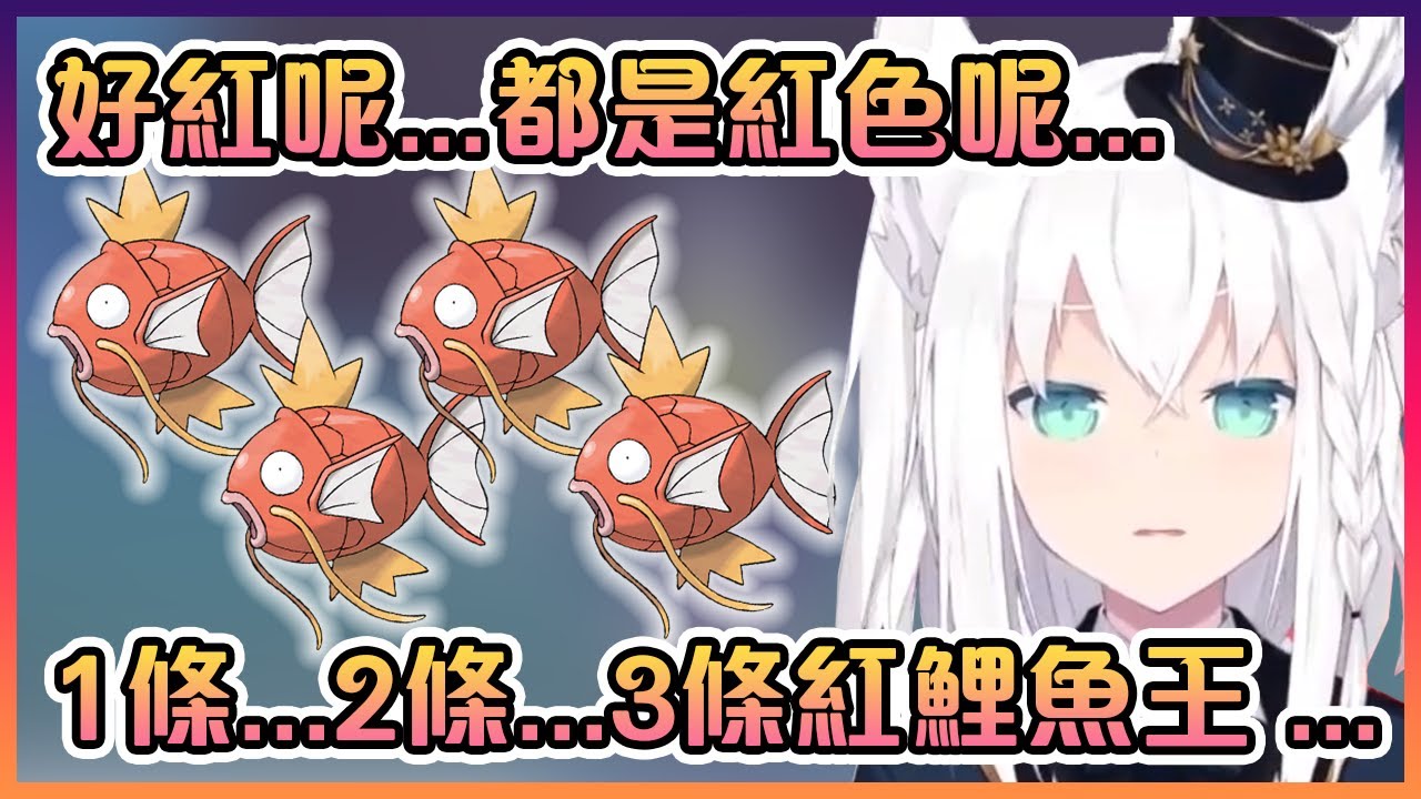 在找色違鯉魚王時的好狐開始唱起了"好紅之歌"...看來這狐是快要壞掉了( ͡° ͜ʖ ͡°)【Hololive中文】【白上吹雪】