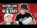 HELPING LOUIE CASTRO WITH HIS NEW BABY