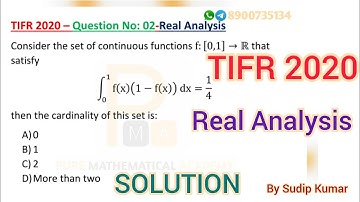 TIFR 2020 Mathematics Solution | TIFR 2020 Real Analysis Solution | Q.No 02 | Tifr 2020 Mathematics