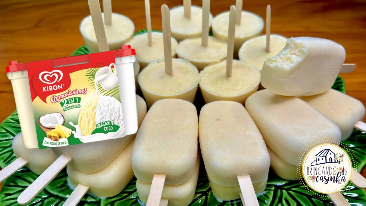 PICOLÉ DE ABACAXI COM COCO CASEIRO - UMA DELÍCIA
