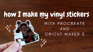 how i make waterproof die cut vinyl stickers ✿ using procreate and cricut maker 3 by MoviusMakes 1,995 views 1 year ago 5 minutes, 45 seconds