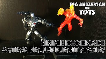 Easy To Make, Low Cost, Homemade Action Figure Flight Stands That Look Great On Your Shelf