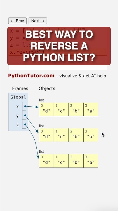 BEST way to reverse a python list - pythontutor.com - YouTube