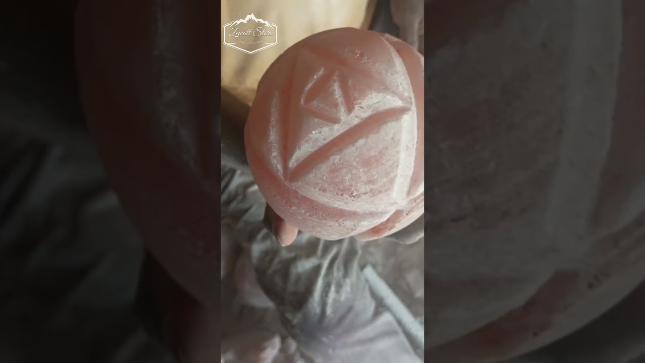 Making a Himalayan Pink Salt Ball Lamp with Decorative Lines