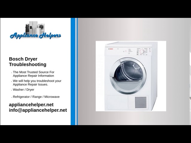 Bosch Dryer Troubleshooting - YouTube