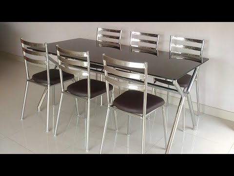 Stainless Steel Dining Table Set in Stylish