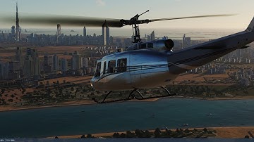 DCS UH-1H HUEY - Free Flight over Dubai at 3840x1080 w/TrackIR