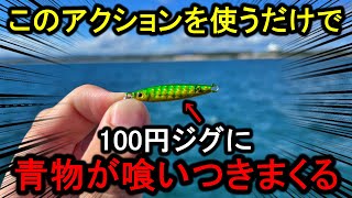 超小型ダイソージグ…このアクションさえ覚えれば堤防でドラグが鳴りまくります。