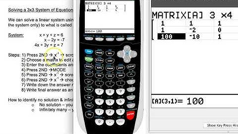 Solving 3x3 Systems on the TI-84